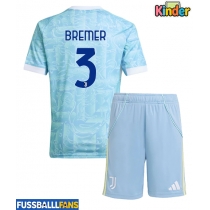 Juventus Gleison Bremer #3 Auswärts Trikotsatz Kinder 2025-26 Kurzarm (+ Kurze Hosen)